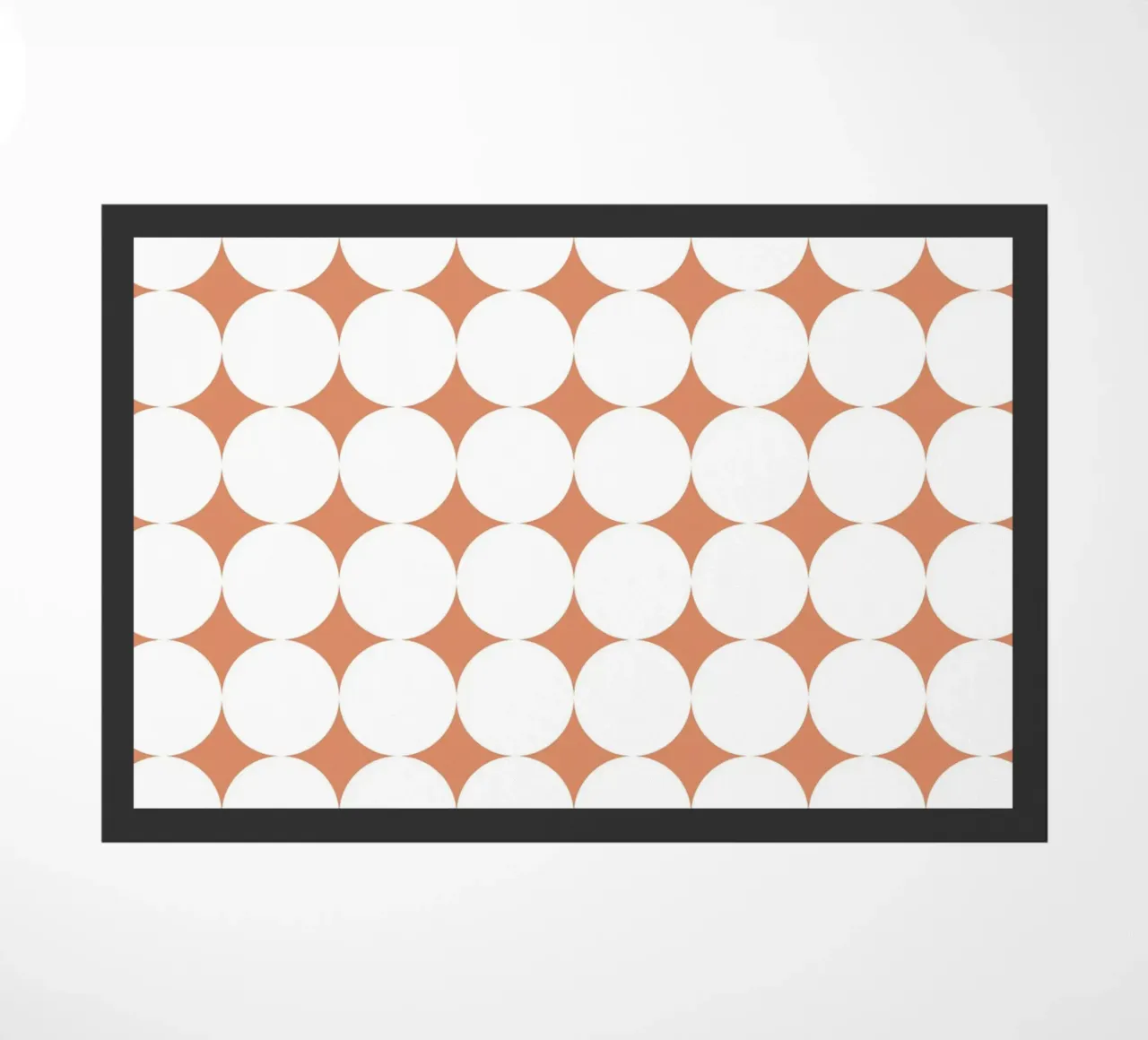 Minimal Geometric Scandi Circle | White on Terracotta Orange zerbino da Beauty in Simplicity