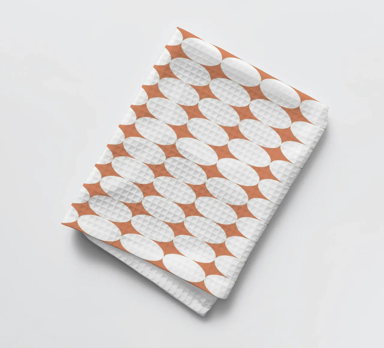 Minimal Geometric Scandi Circle | White on Terracotta Orange canovaccio da cucina da Beauty in Simplicity