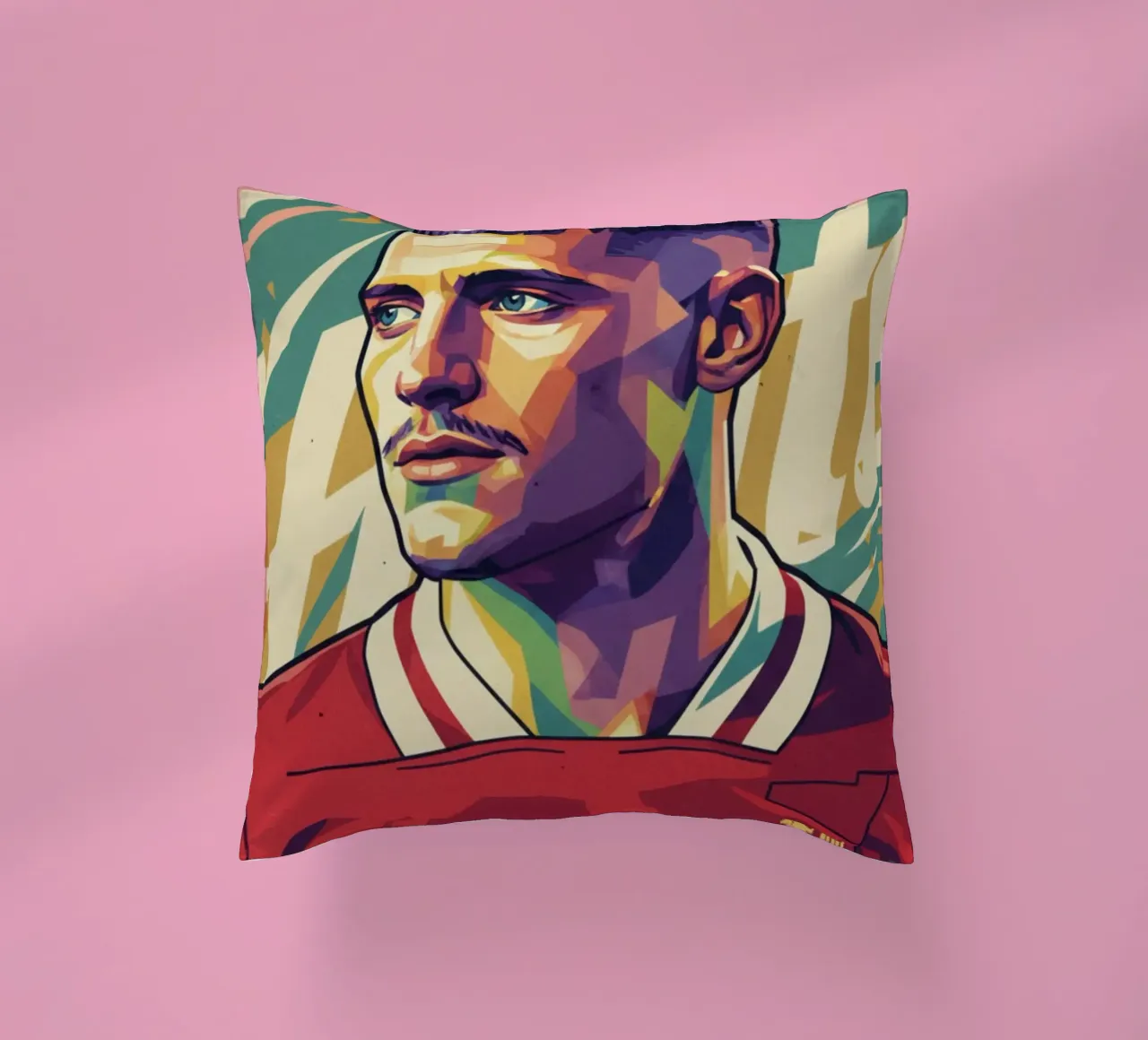 Ritratto pop art di Florian Wirtz cuscino da Hantamrata