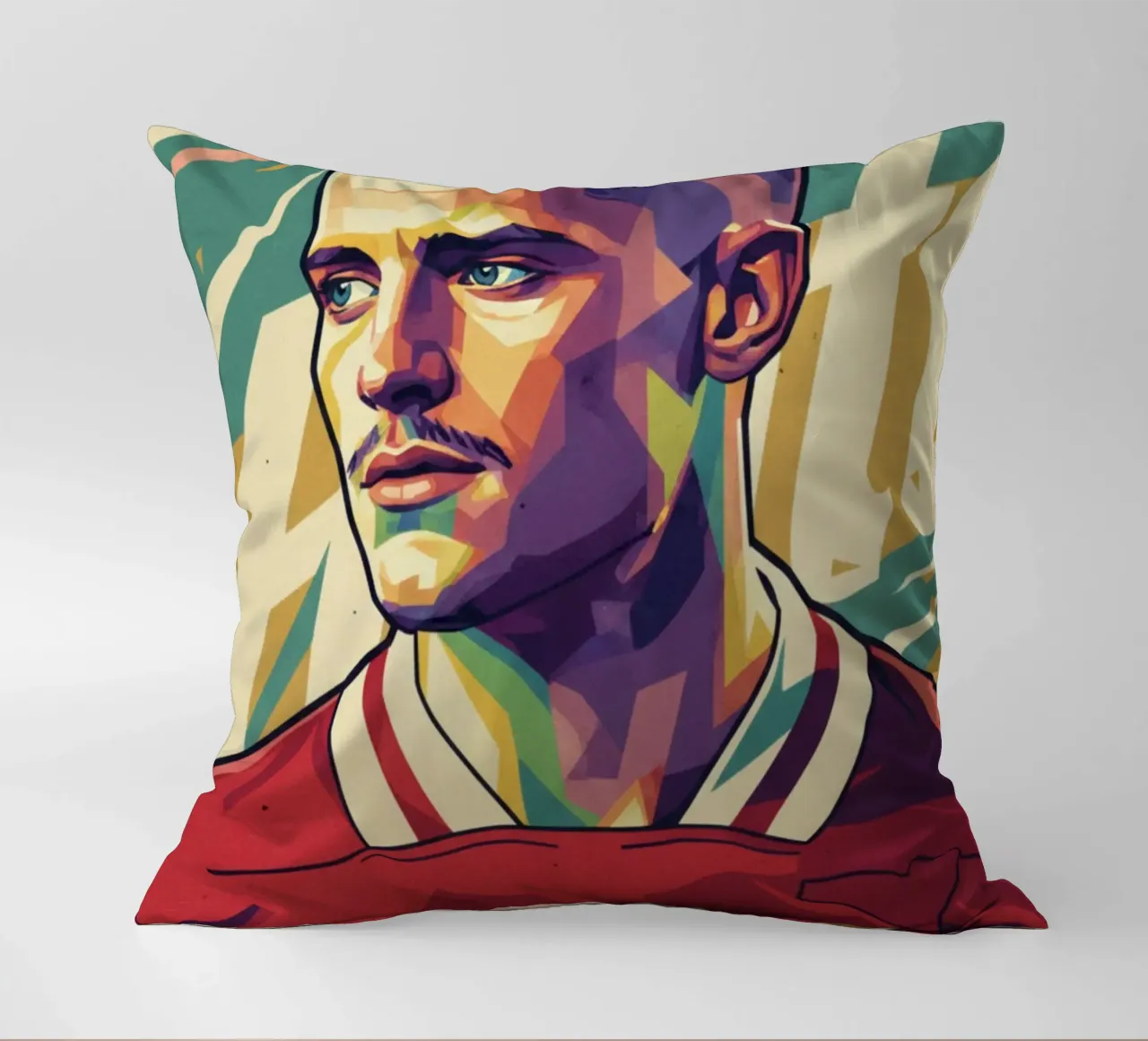 Ritratto pop art di Florian Wirtz cuscino da Hantamrata
