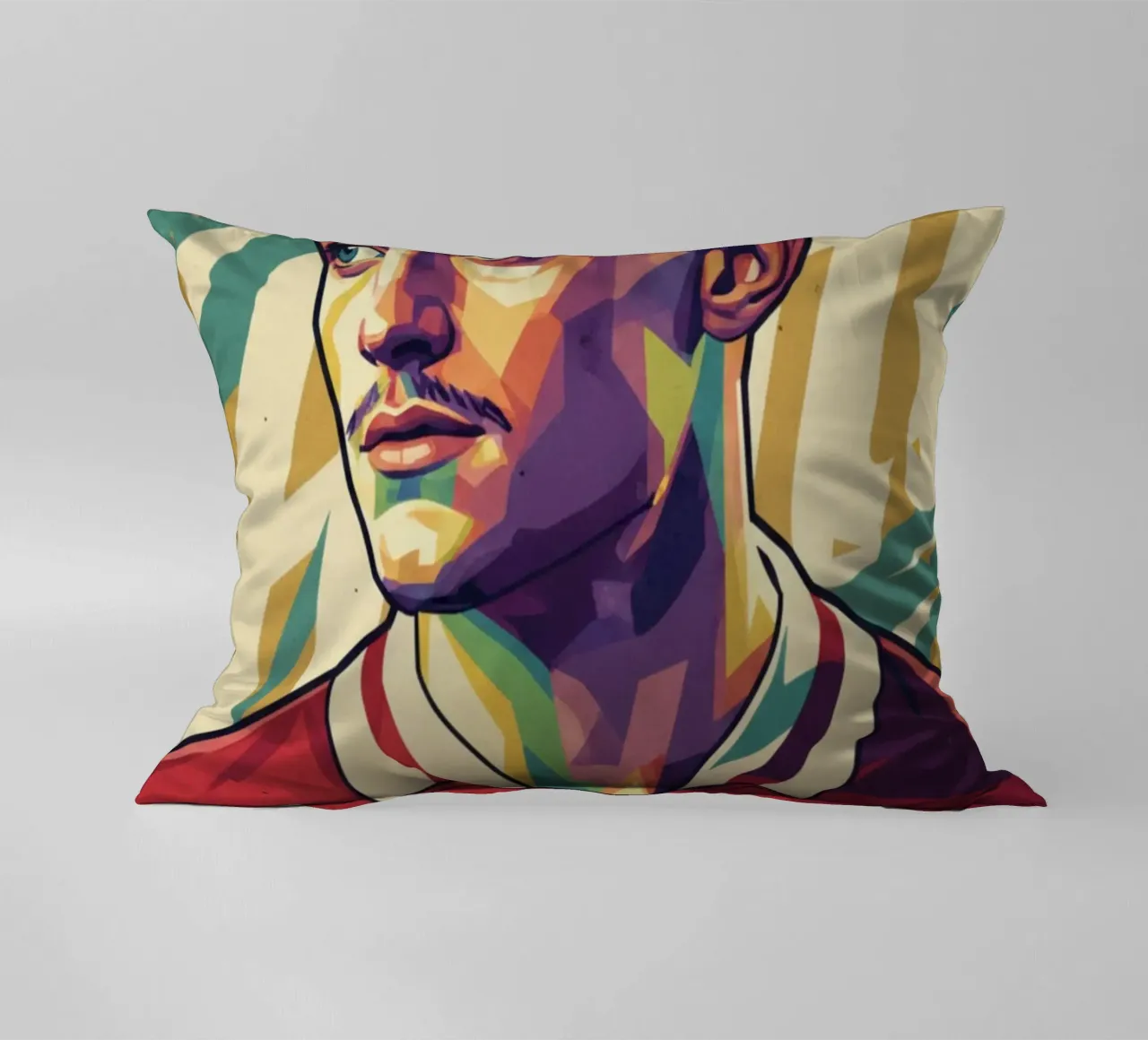 Ritratto pop art di Florian Wirtz cuscino da Hantamrata