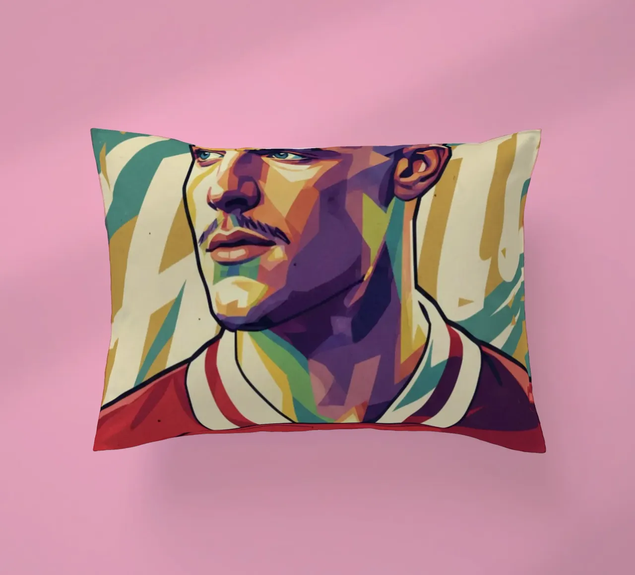 Ritratto pop art di Florian Wirtz cuscino da Hantamrata