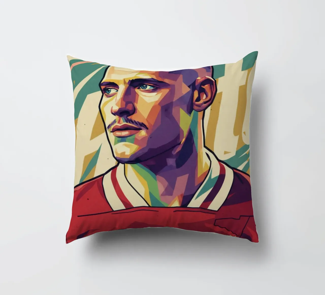 Ritratto pop art di Florian Wirtz cuscino da Hantamrata