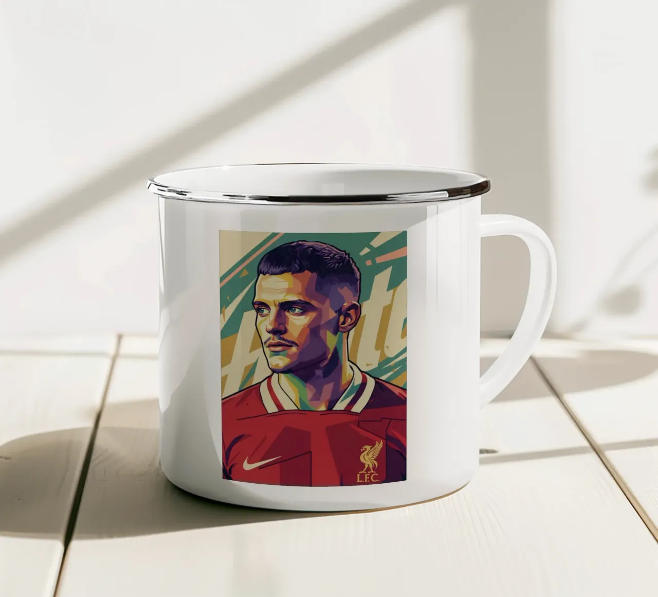 Ritratto pop art di Florian Wirtz tazza in smalto da Hantamrata