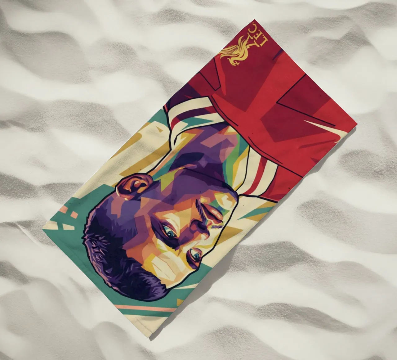 Ritratto pop art di Florian Wirtz telo mare da Hantamrata