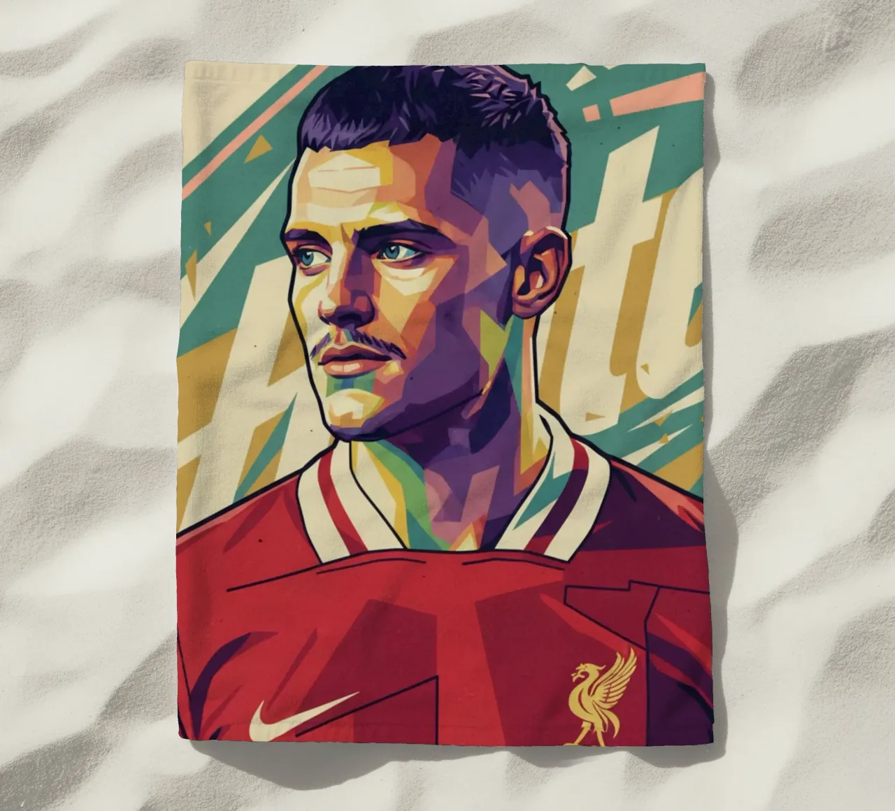 Ritratto pop art di Florian Wirtz telo mare da Hantamrata