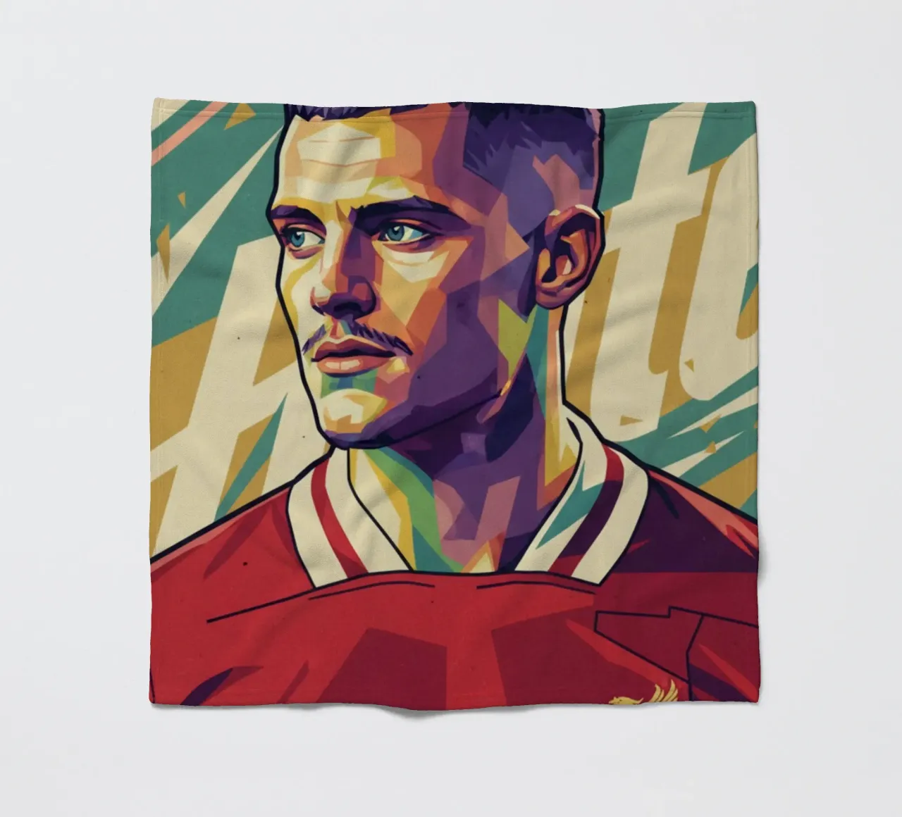 Ritratto pop art di Florian Wirtz coperta in pile da Hantamrata