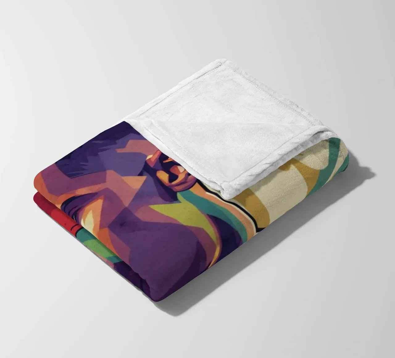 Ritratto pop art di Florian Wirtz coperta in pile da Hantamrata