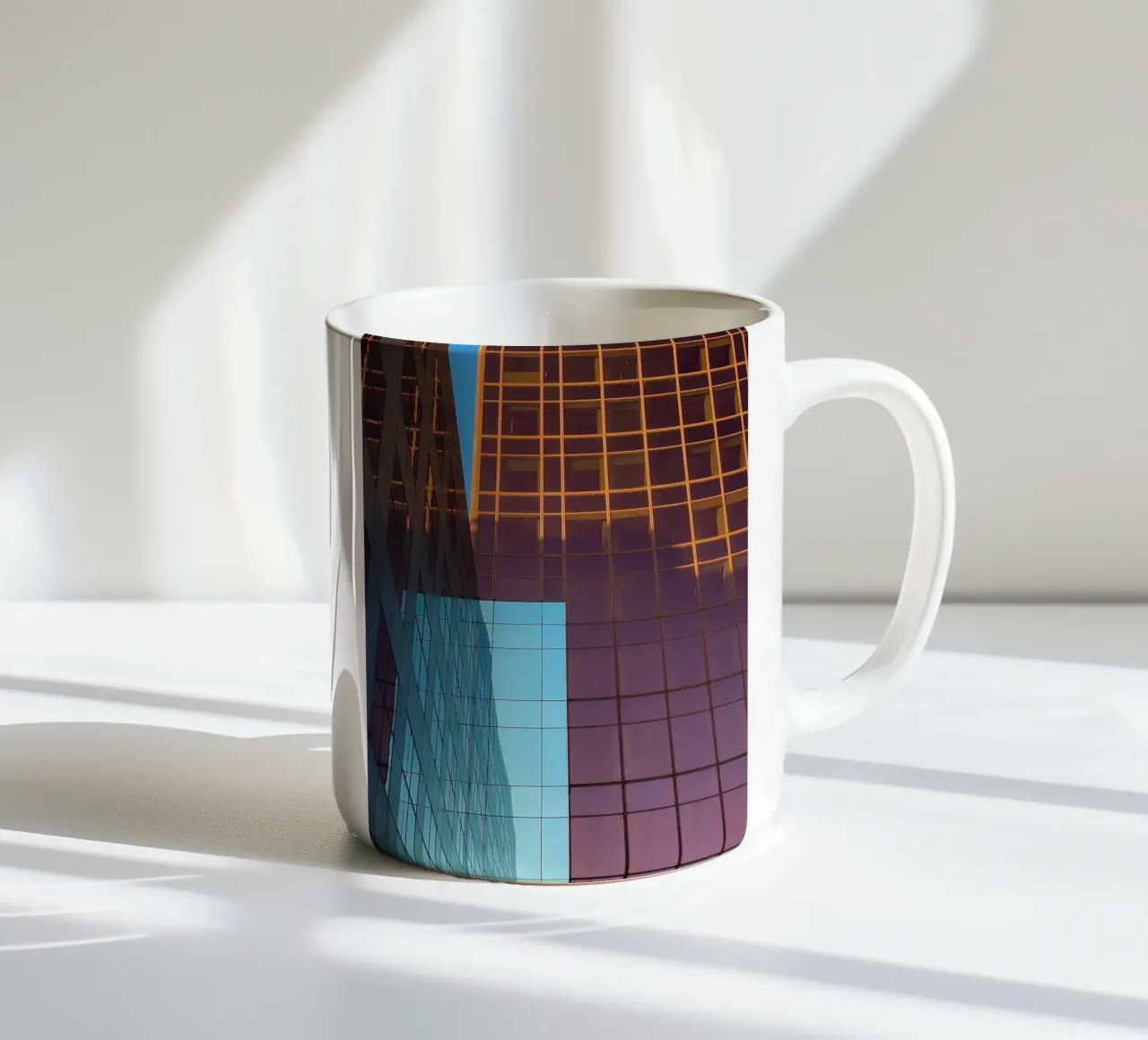 mirror the building tazza in ceramica da comura
