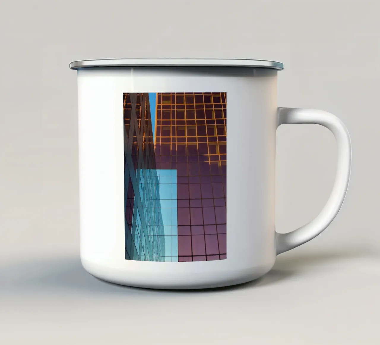 mirror the building tazza in smalto da comura