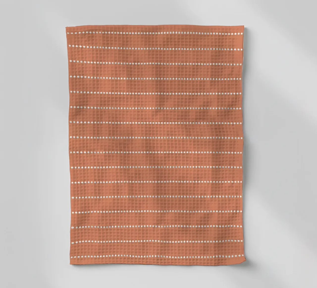 Minimal scandinavo a righe punteggiate | Arancione terracotta canovaccio da cucina da Beauty in Simplicity