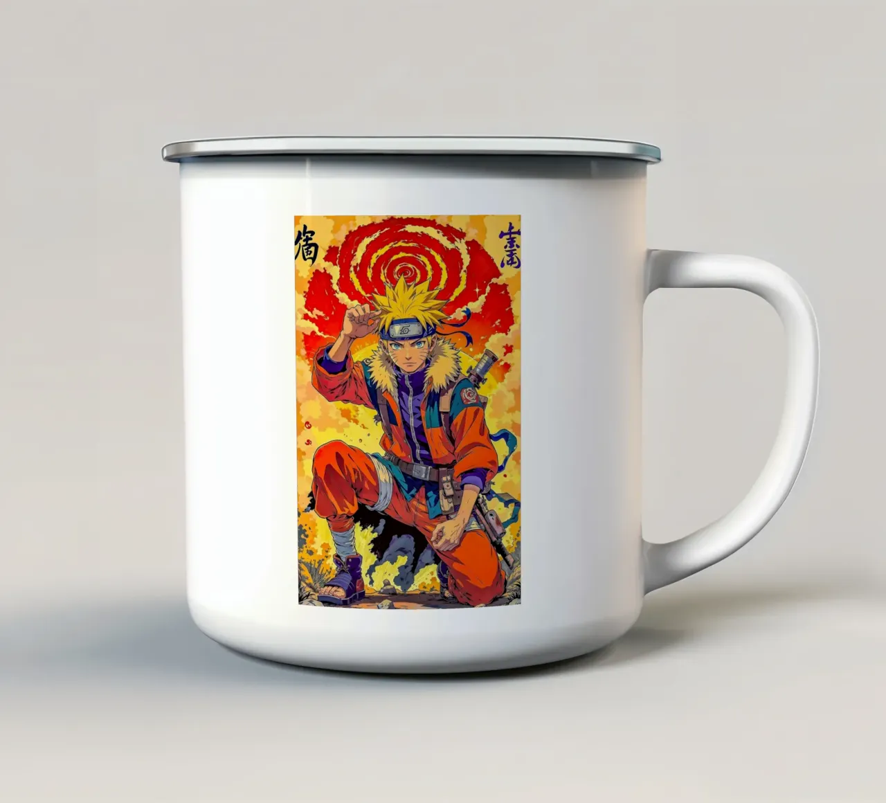 NARUTO SHIPPUDEN tazza in smalto da posterindo