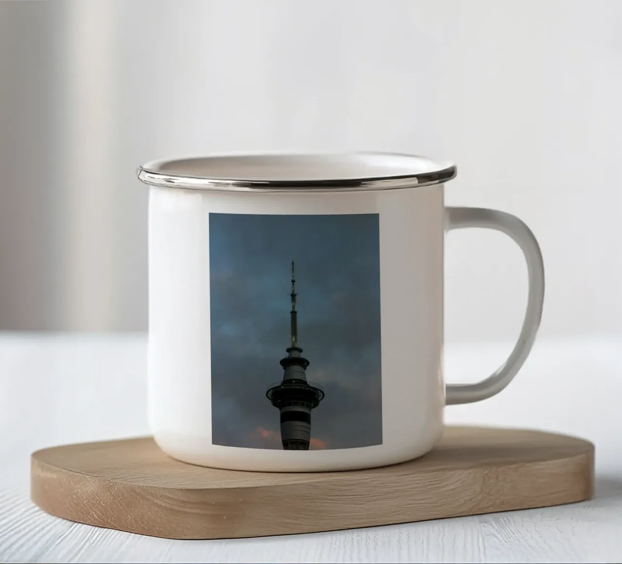 skyscape building in cloud tazza in smalto da comura