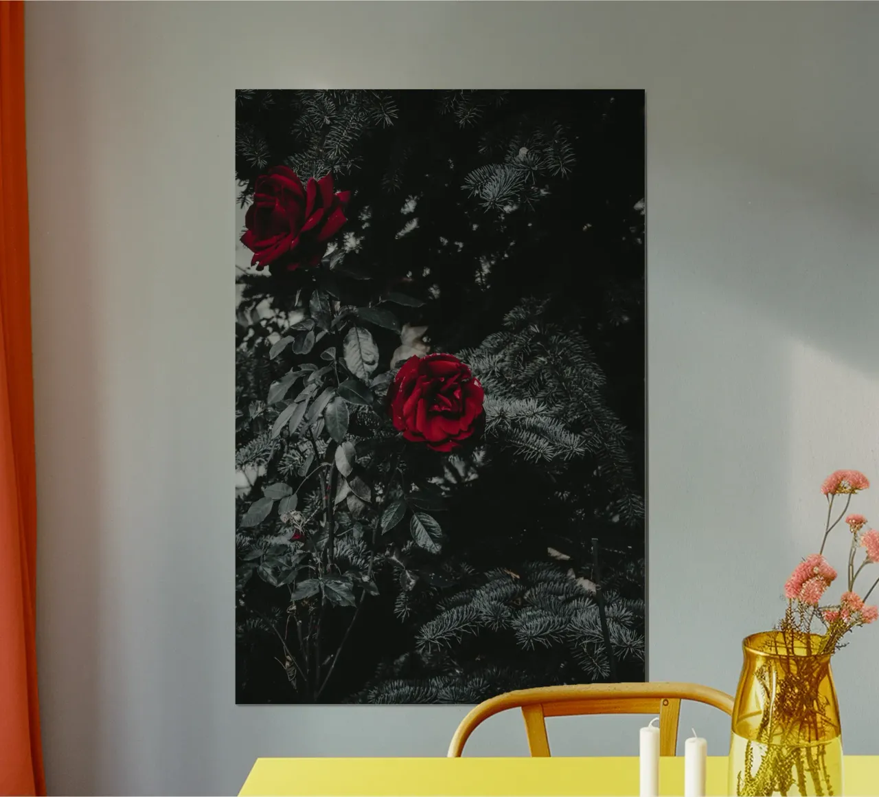 red rose in black shade carta hahnemühle da comura