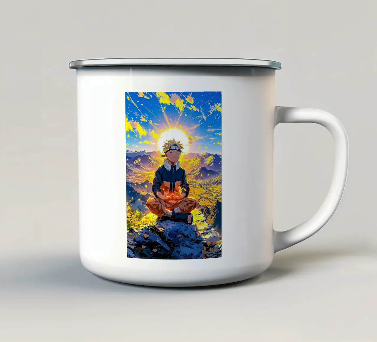 NARUTO SHIPPUDEN E SOLE tazza in smalto da posterindo