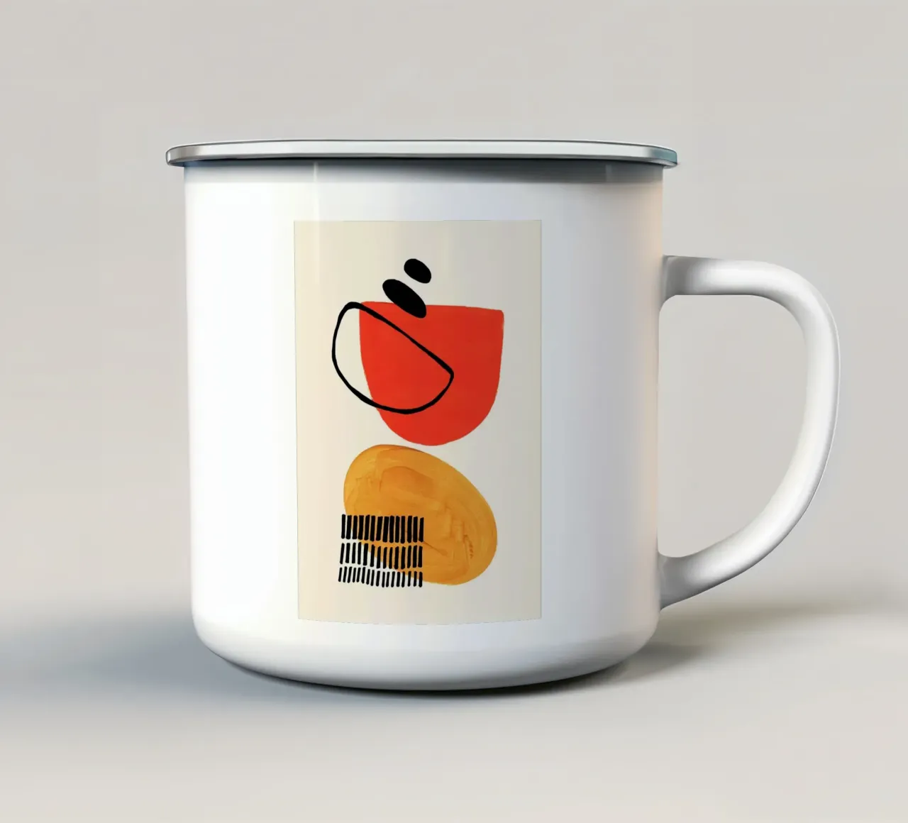 shape colorful curve and dot tazza in smalto da comura