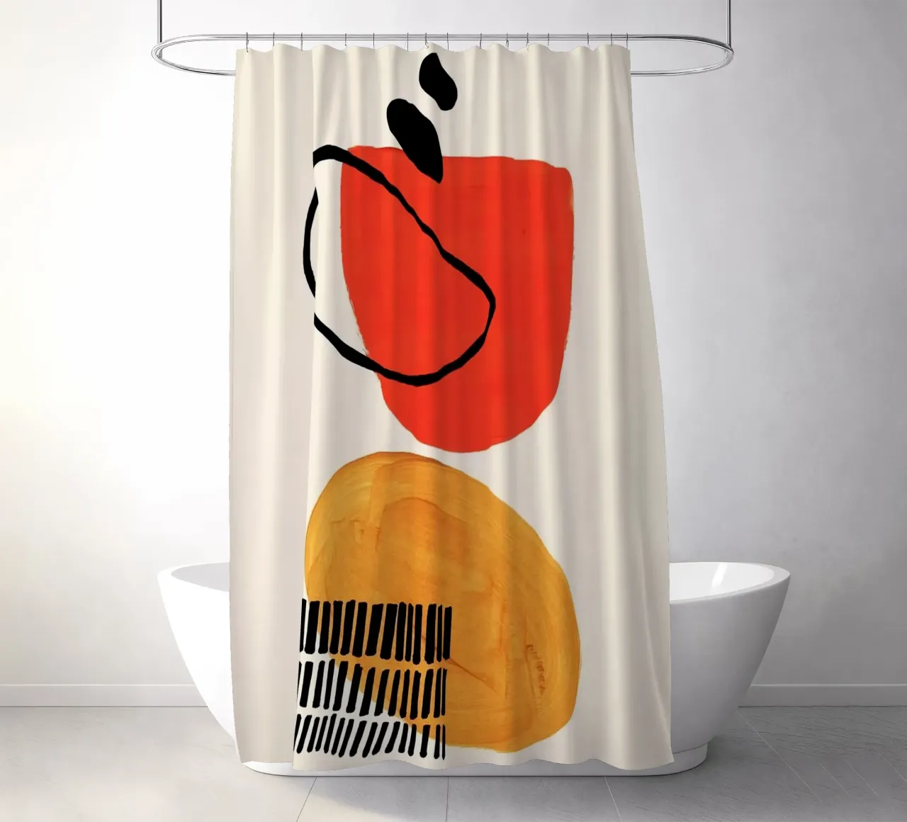 shape colorful curve and dot tenda da doccia da comura