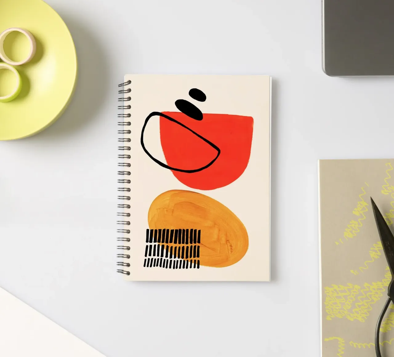 shape colorful curve and dot diario ad anelli da comura