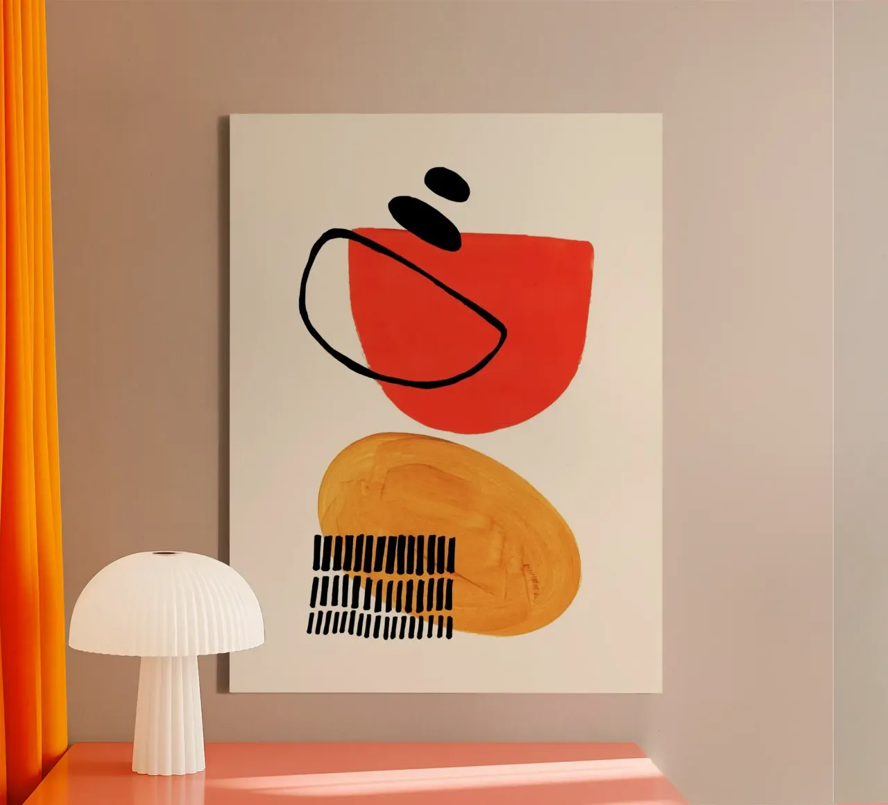shape colorful curve and dot tela da comura