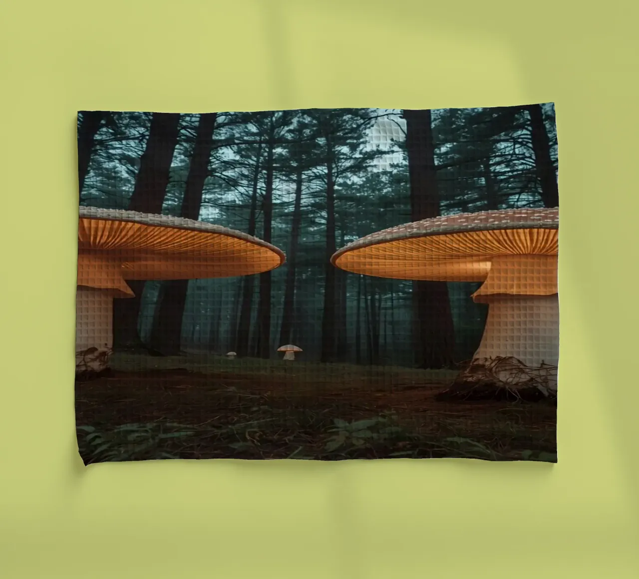 Champignons géants dans la forêt sombre torchon de DesignDoodle