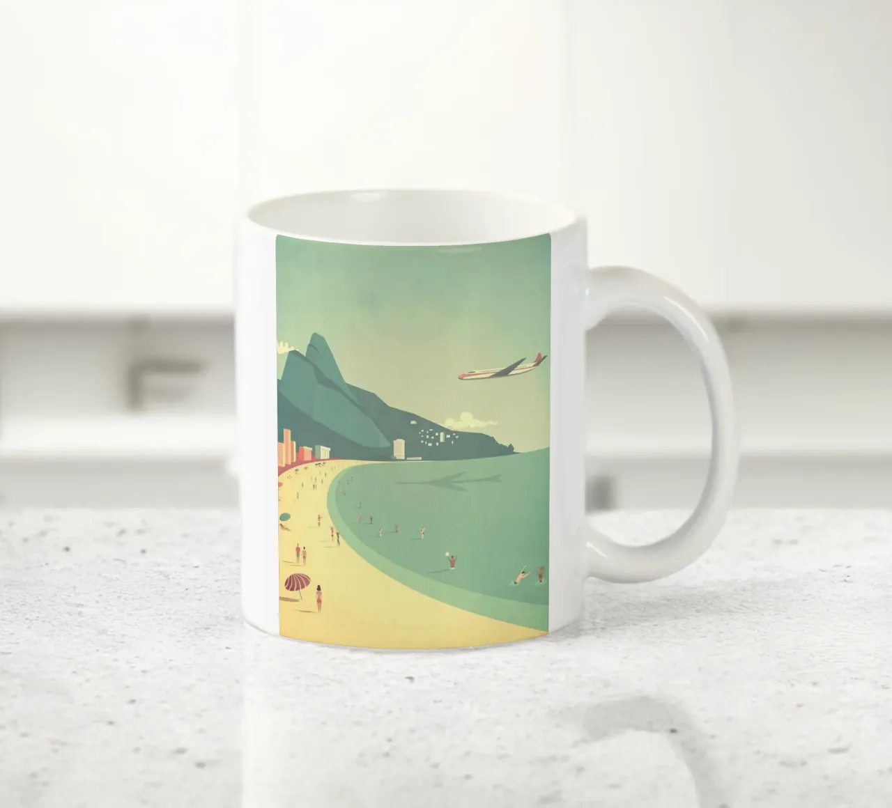 plane to the beach tazza in ceramica da comura