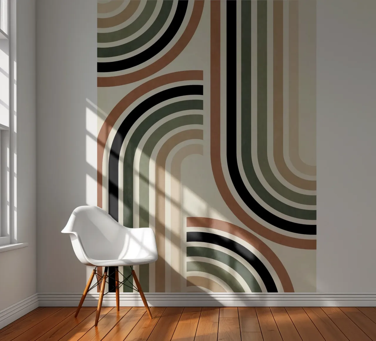 curve parallel line gradient papel para pared de comura
