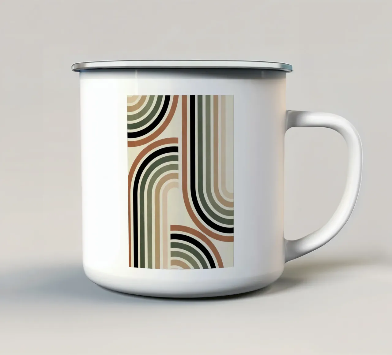 curve parallel line gradient enamel mug by comura