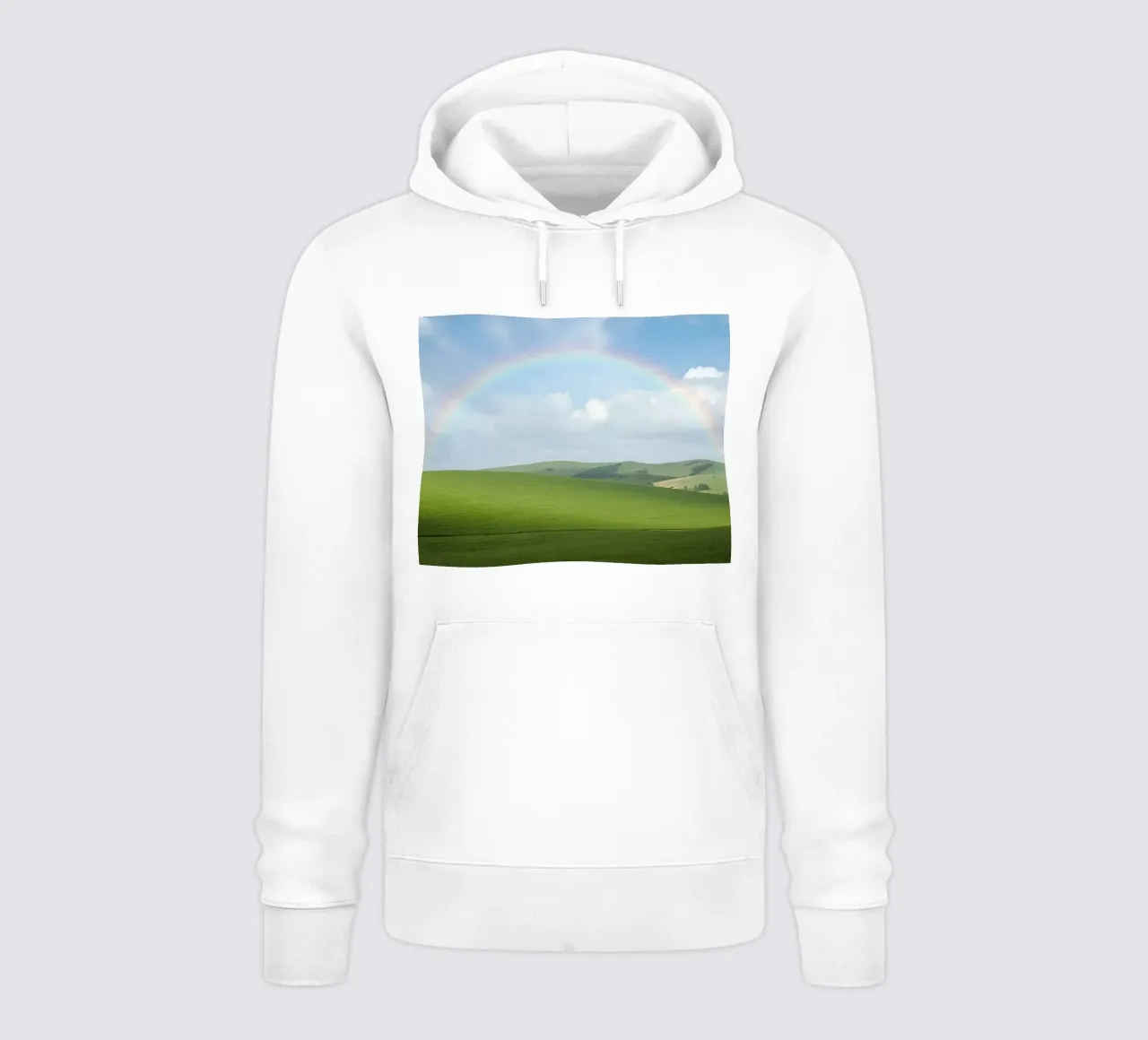 Colline verdi con arcobaleno felpa con cappuccio da DesignDoodle