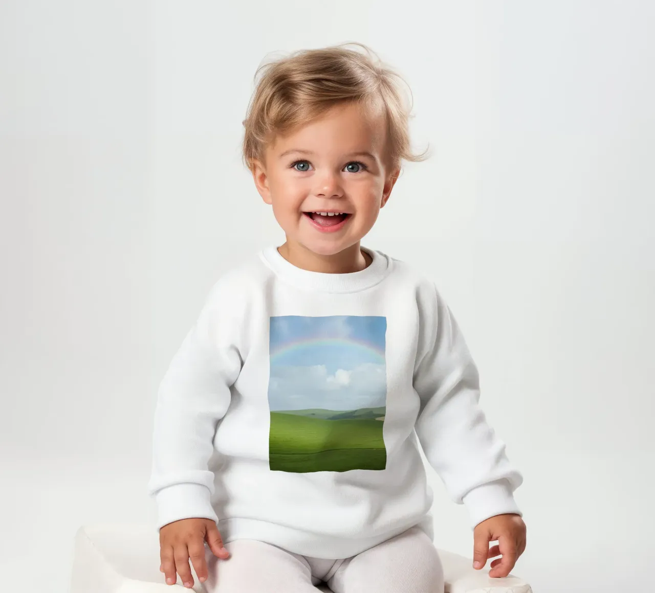 Colline verdi con arcobaleno felpa neonato da DesignDoodle