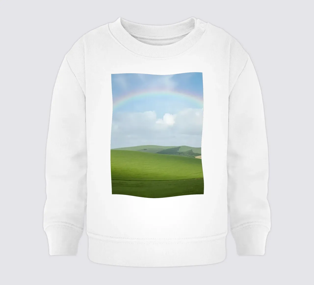 Colline verdi con arcobaleno felpa neonato da DesignDoodle