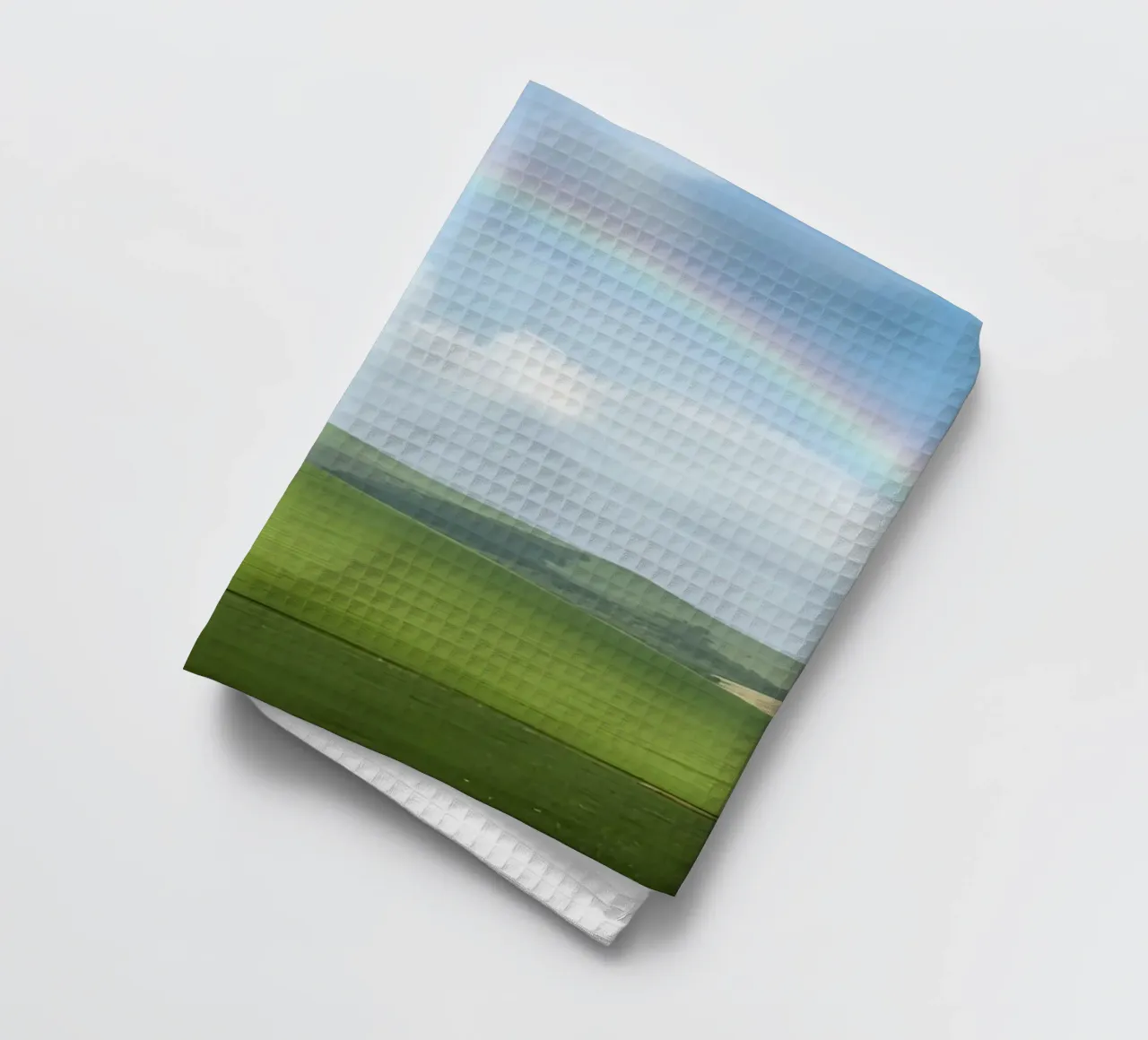 Colline verdi con arcobaleno canovaccio da cucina da DesignDoodle