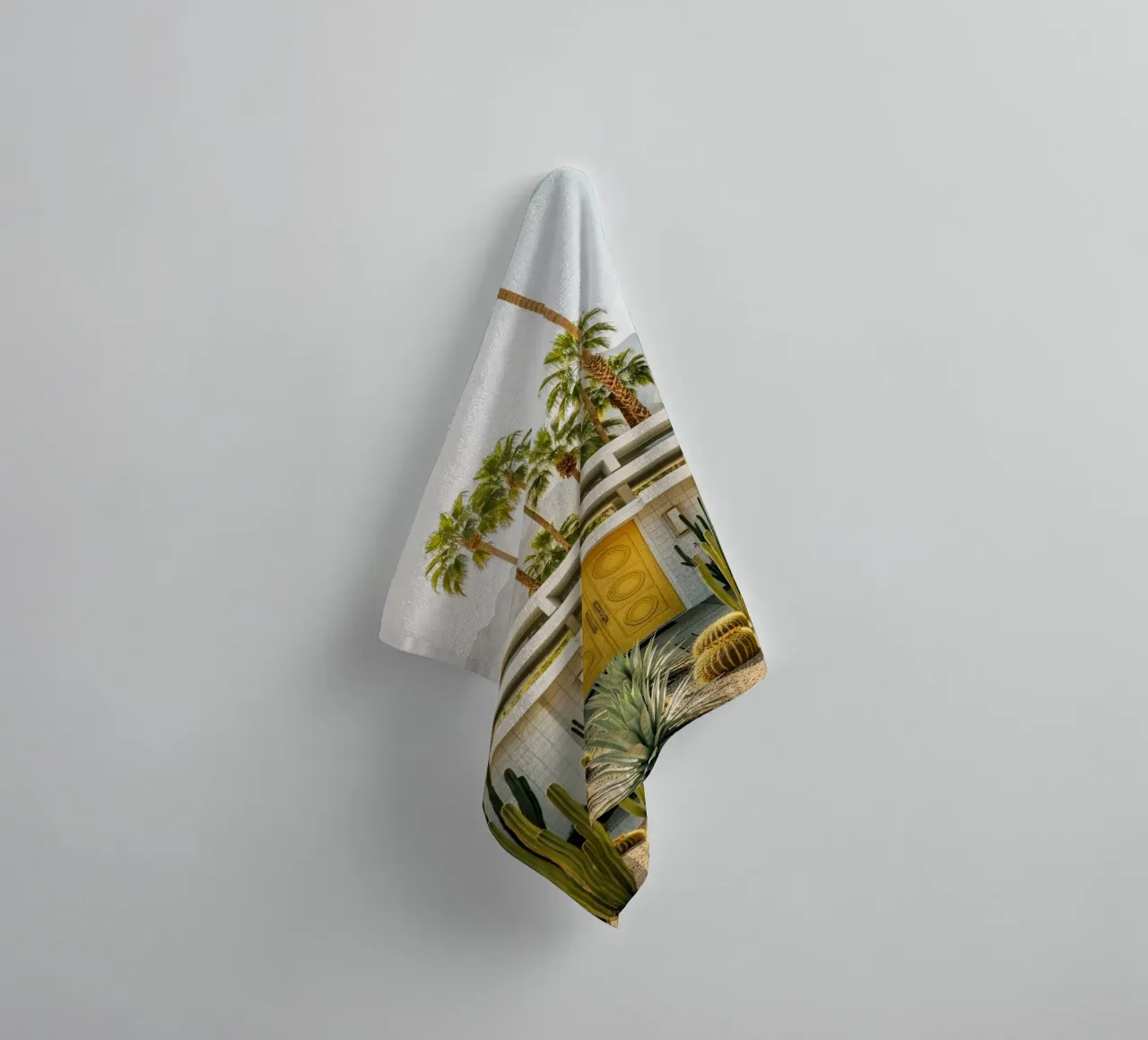 Palm Springs Yellow Door Bungalow badhanddoek van Attaboy Dsgn