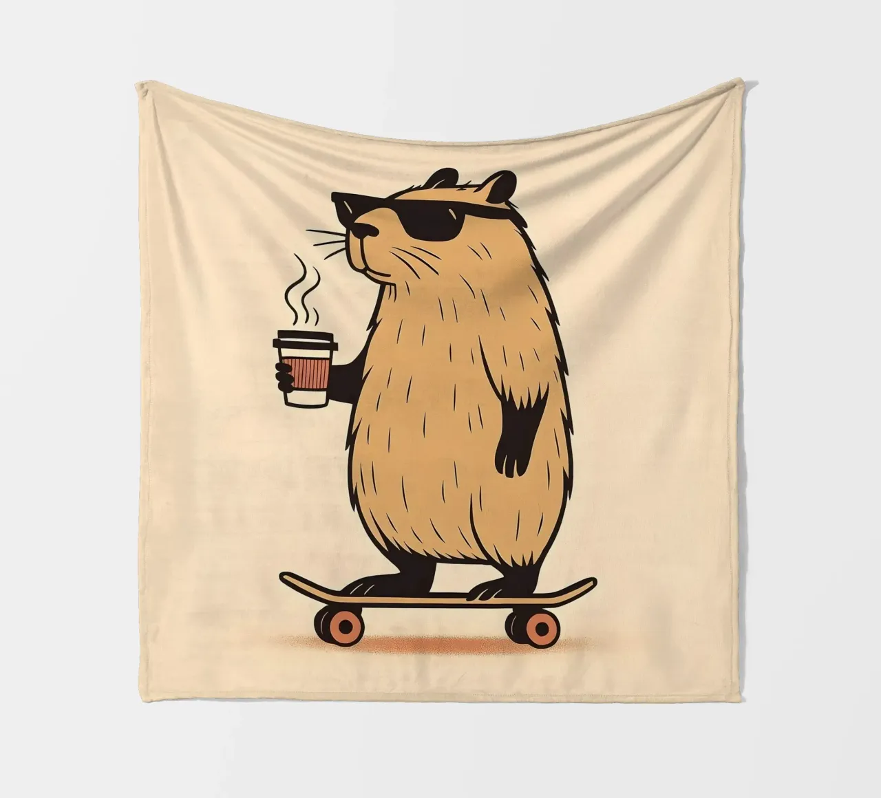 Mantenere la calma, in stile Capybara coperta in pile da KANESYAARTS