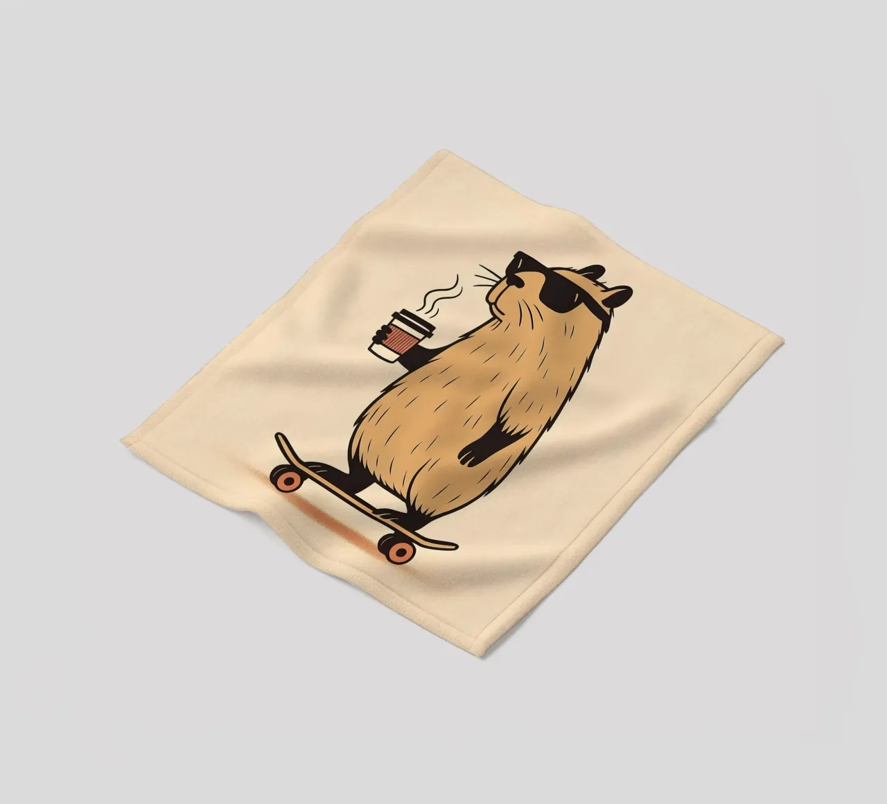 Mantenere la calma, in stile Capybara coperta in pile da KANESYAARTS