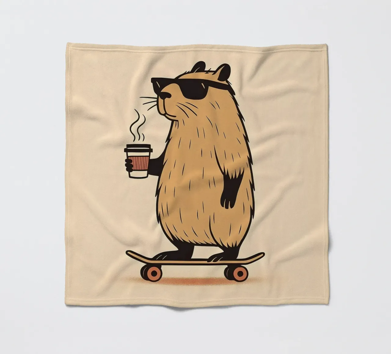 Mantenere la calma, in stile Capybara coperta in pile da KANESYAARTS
