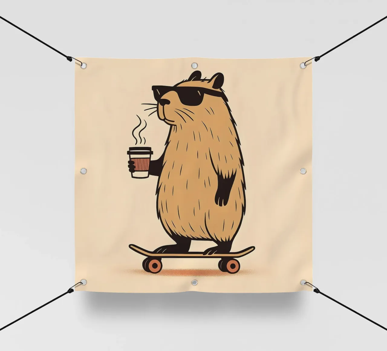 Mantenere la calma, in stile Capybara telo in pvc da KANESYAARTS