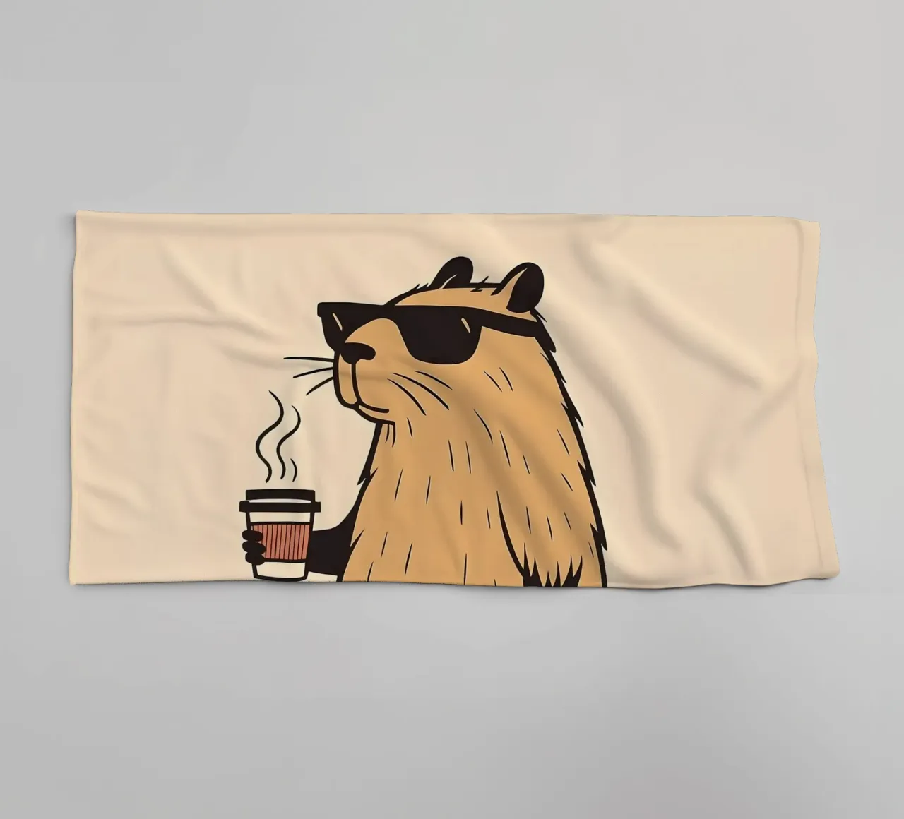 Mantenere la calma, in stile Capybara asciugamano da bagno da KANESYAARTS