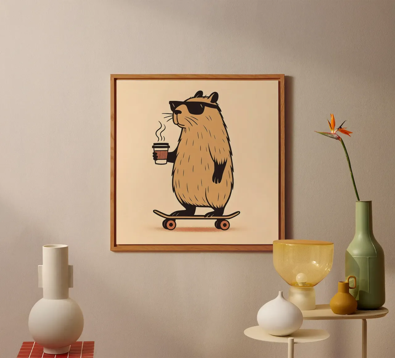 Mantenere la calma, in stile Capybara alluminio dibond da KANESYAARTS