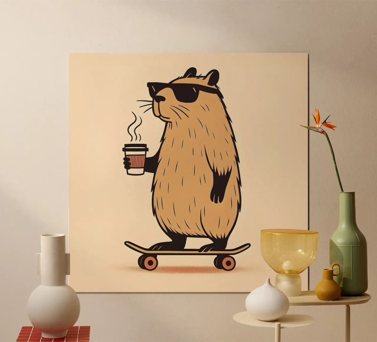 Mantenere la calma, in stile Capybara carta hahnemühle da KANESYAARTS