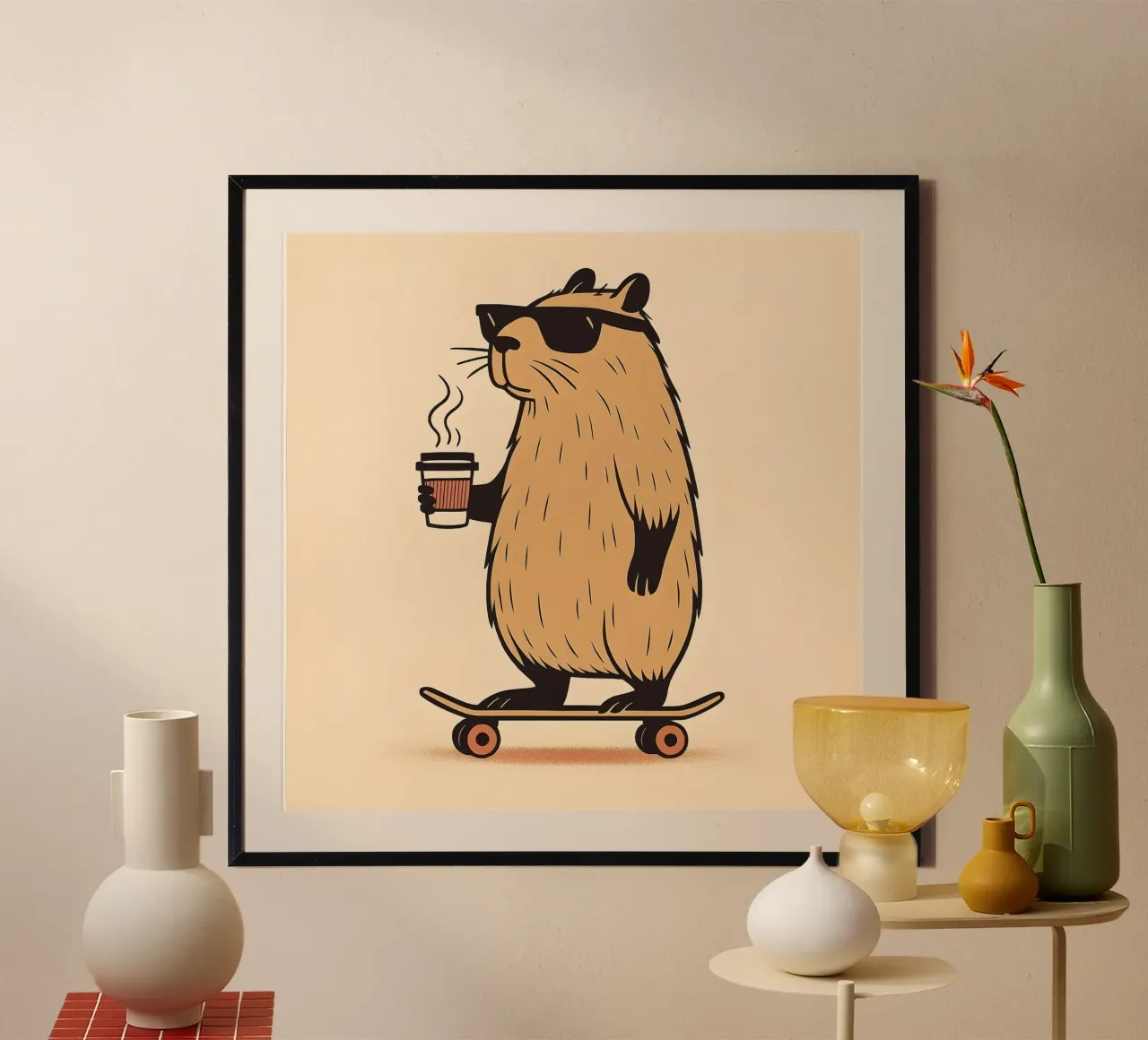 Mantenere la calma, in stile Capybara carta hahnemühle da KANESYAARTS