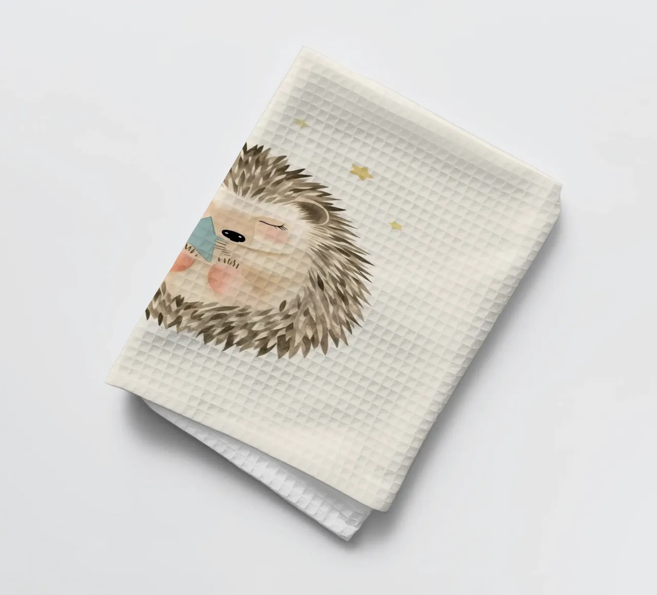 Mignon hérisson endormi tenant une étoile torchon de DesignDoodle
