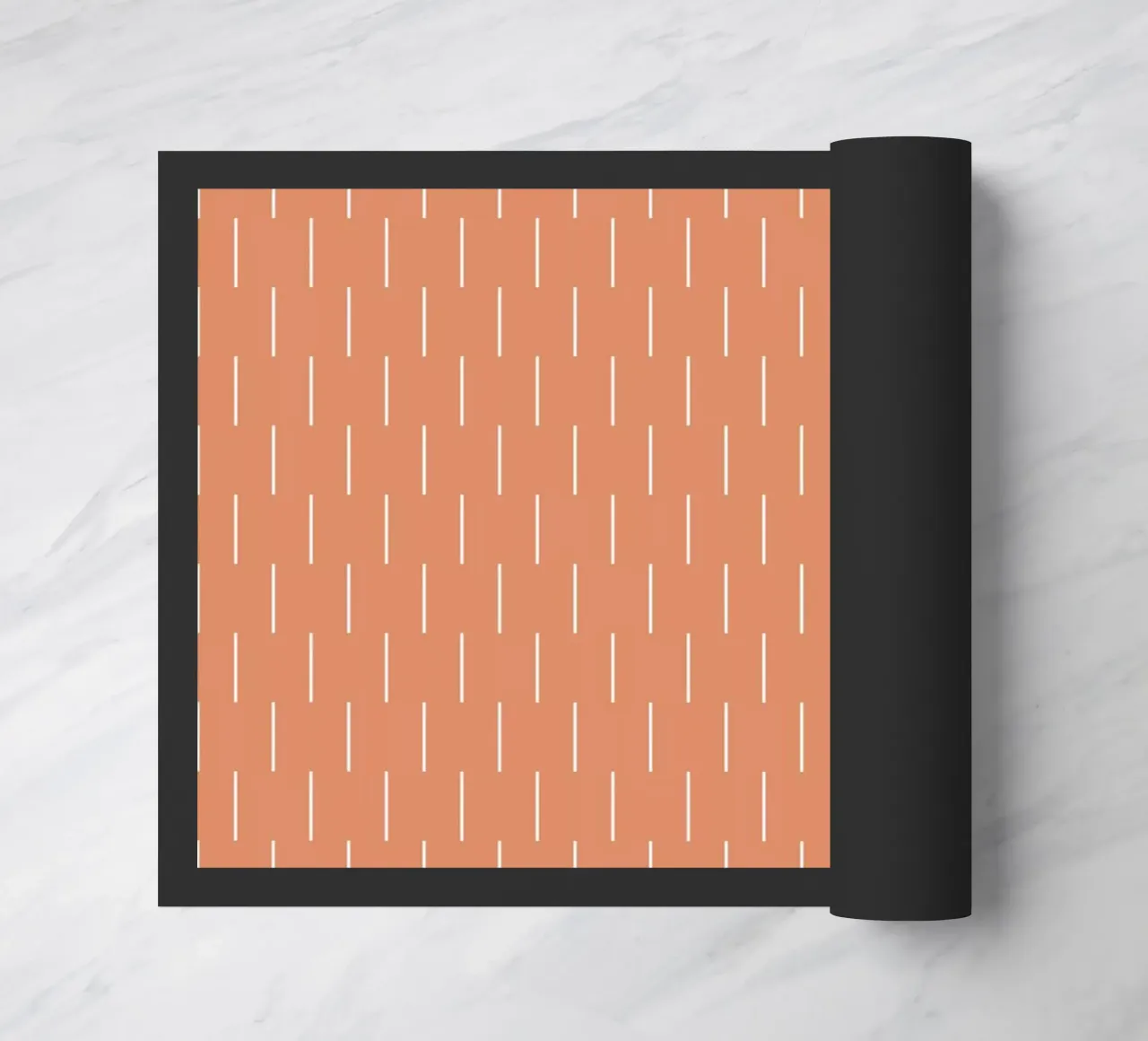 Linee minimaliste Basic Scandi Chic | Bianco su Arancione Terracotta zerbino da Beauty in Simplicity