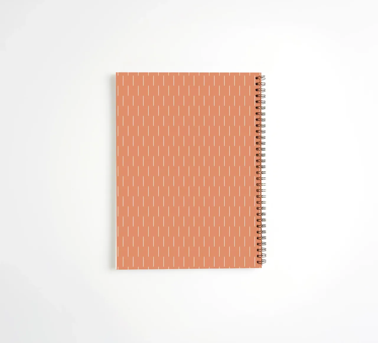 Minimal Basic Scandi Chic Lines | White on Terracotta Orange spiral notebook by Beauty in Simplicity