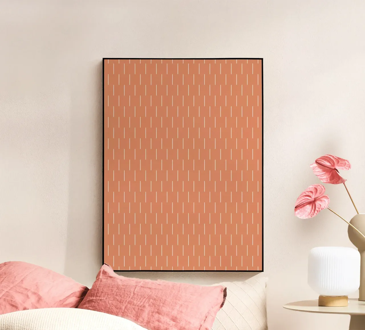 Linee minimaliste Basic Scandi Chic | Bianco su Arancione Terracotta plexiglass da Beauty in Simplicity
