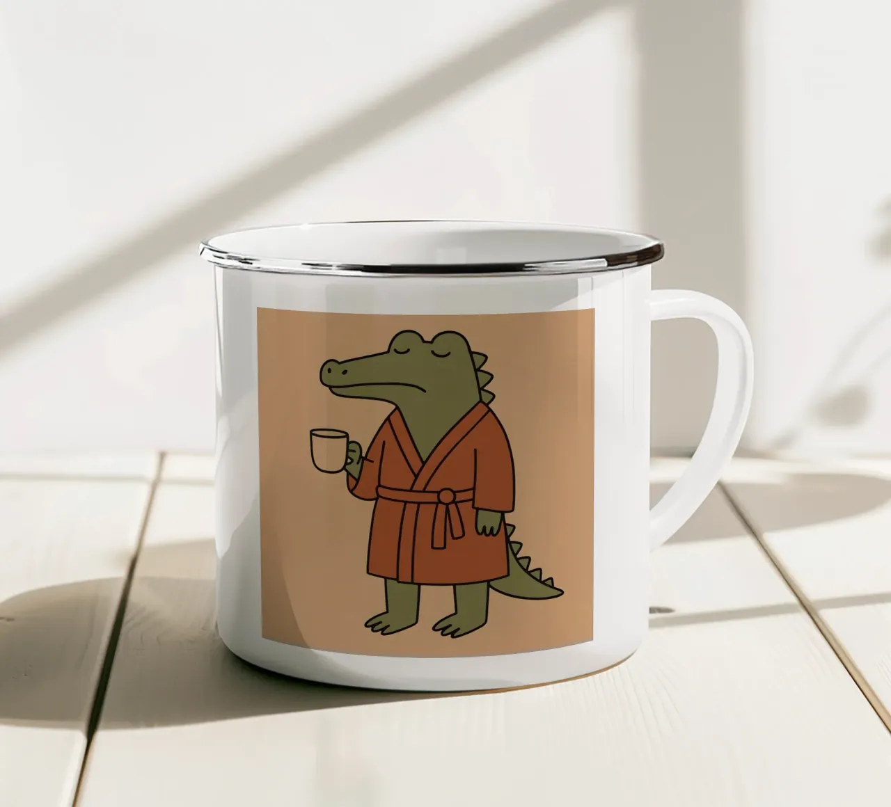 Non parlare prima del caffè tazza in smalto da KANESYAARTS