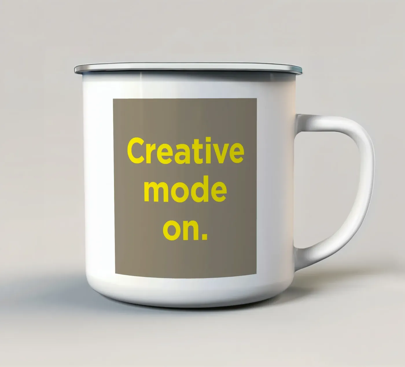 Creative mode on. enamel mug by Art Fart