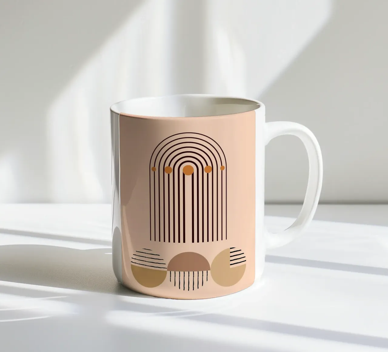window line circle tazza in ceramica da Creaton