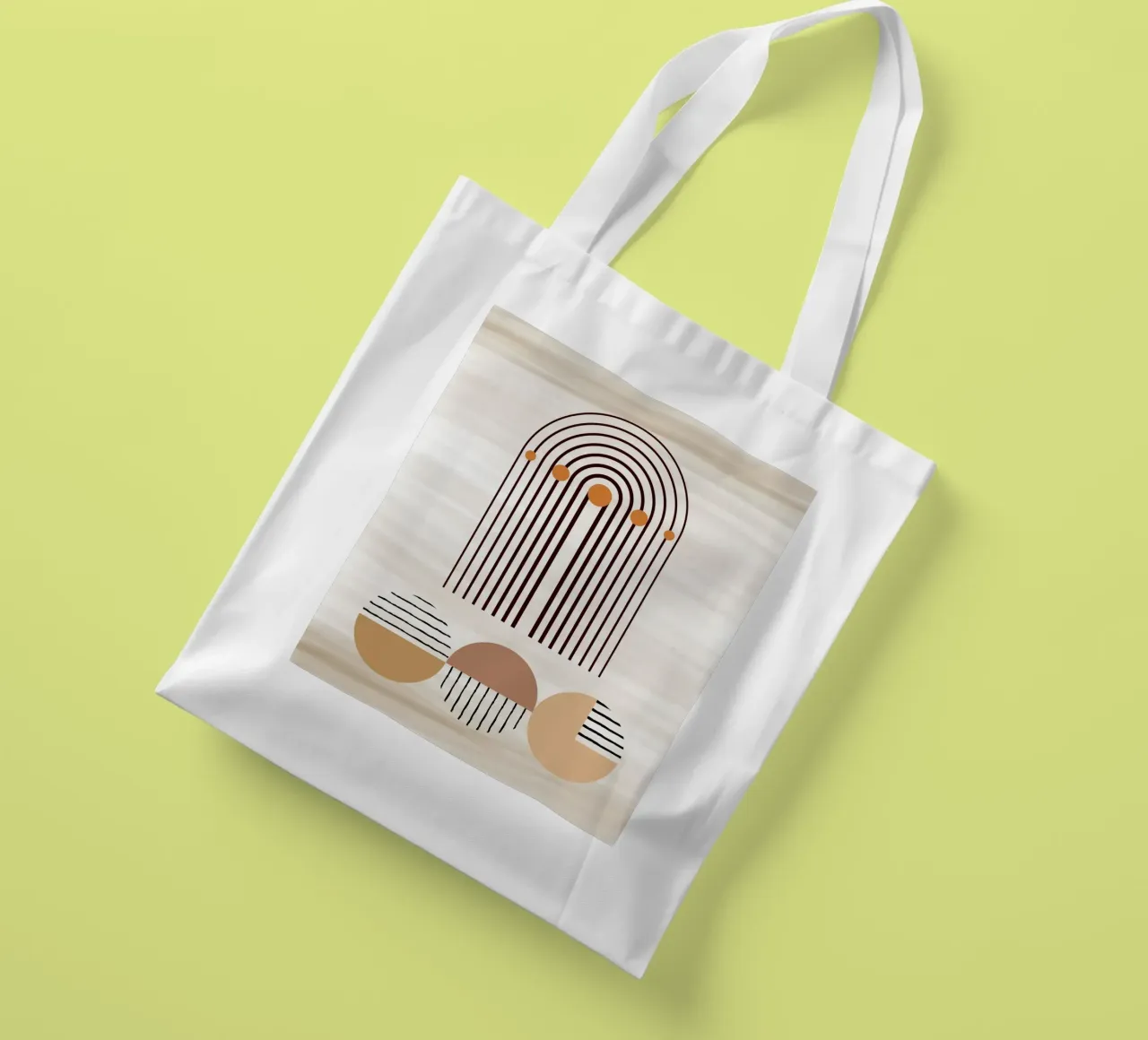 window line circle in brown borsa in juta da Creaton