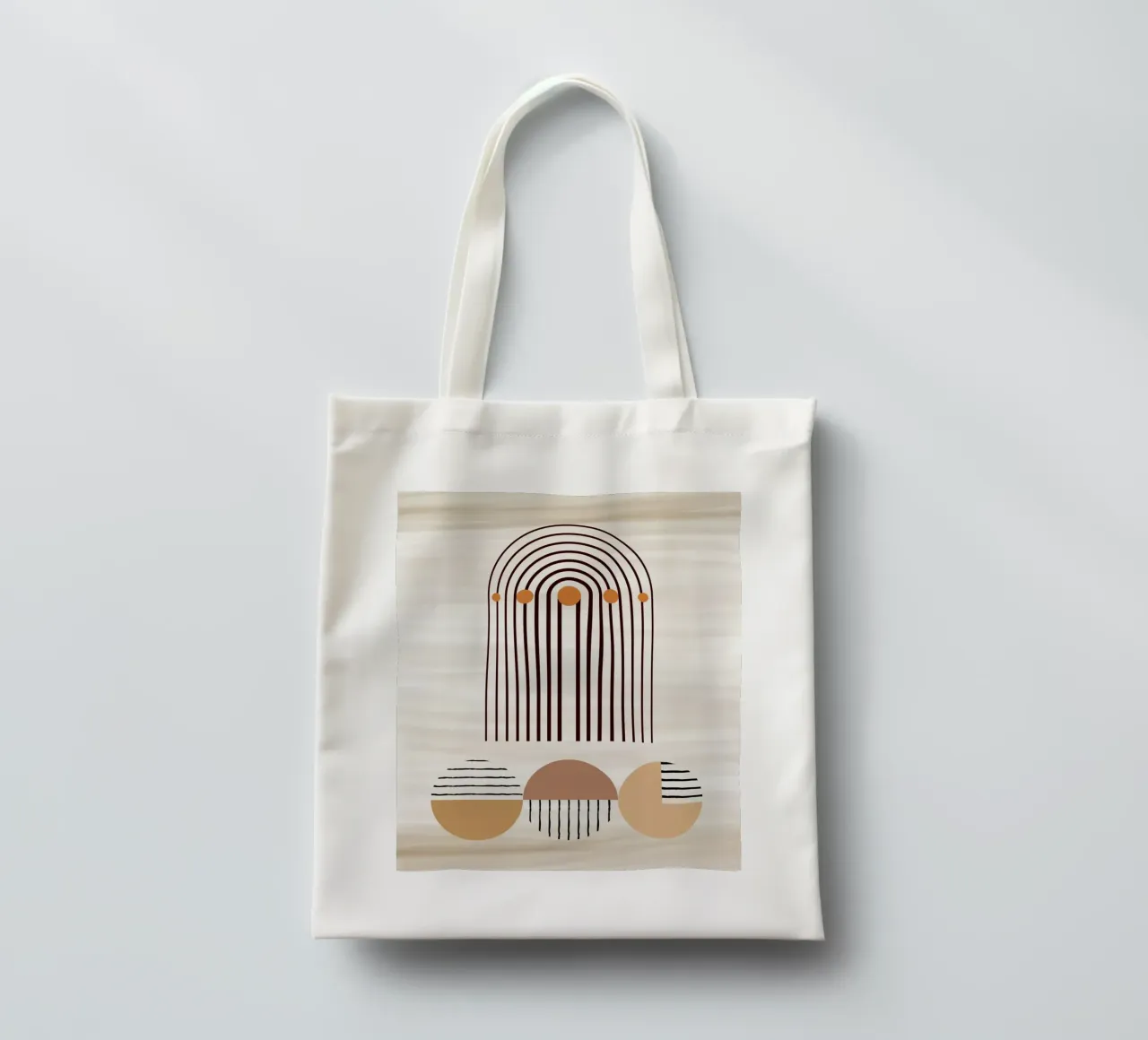 window line circle in brown borsa in juta da Creaton