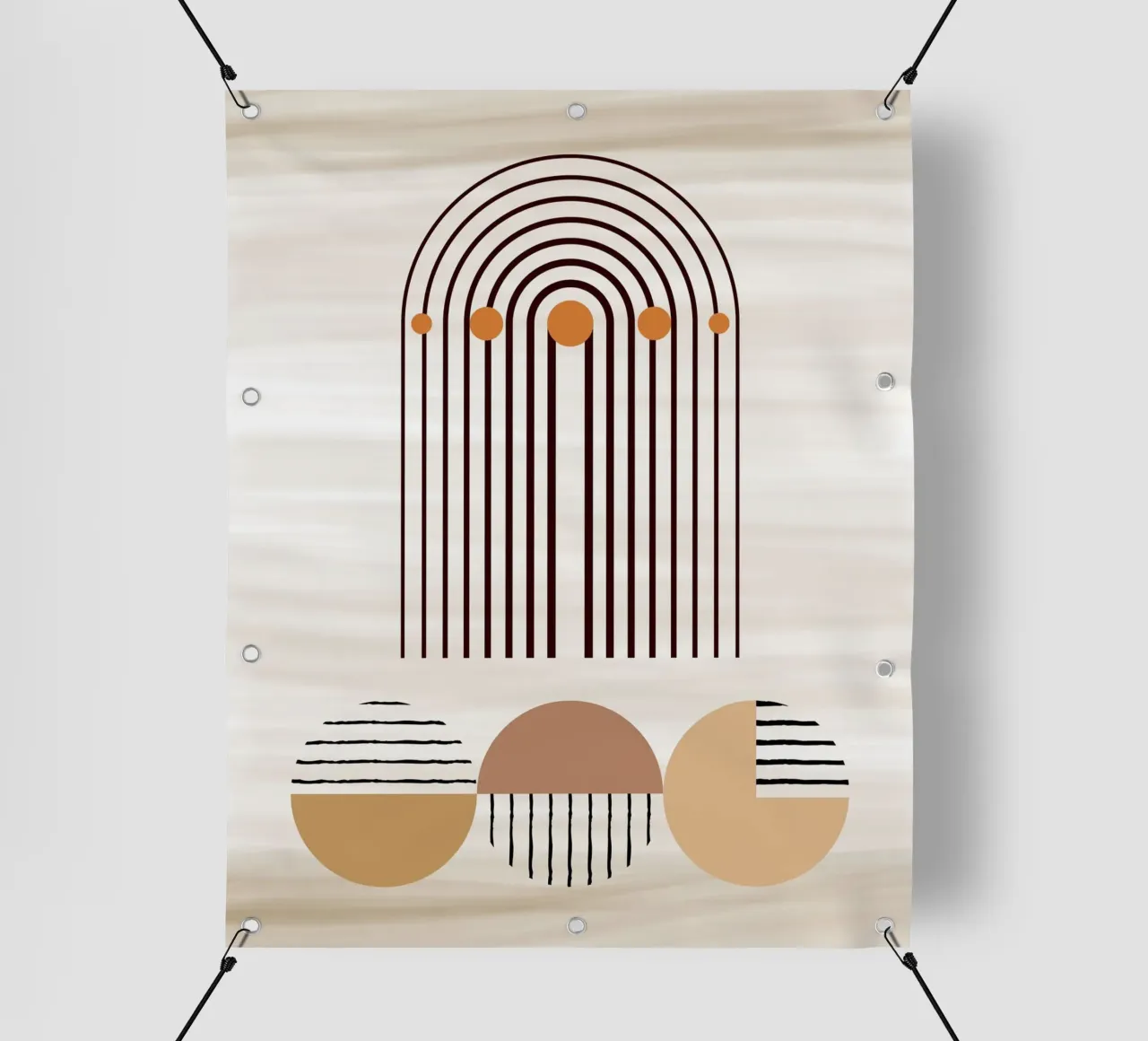 window line circle in brown telo in pvc da Creaton